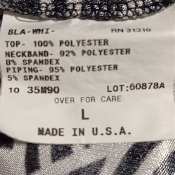 BCX EUC Women's Sleeveless Blouse, Size Large, Black & White Pattern, Flowy - Picture 6 of 8